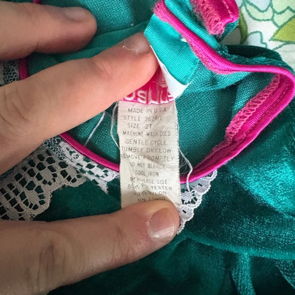 Vintage Girls 2T Velour Dress - Picture 3 of 4